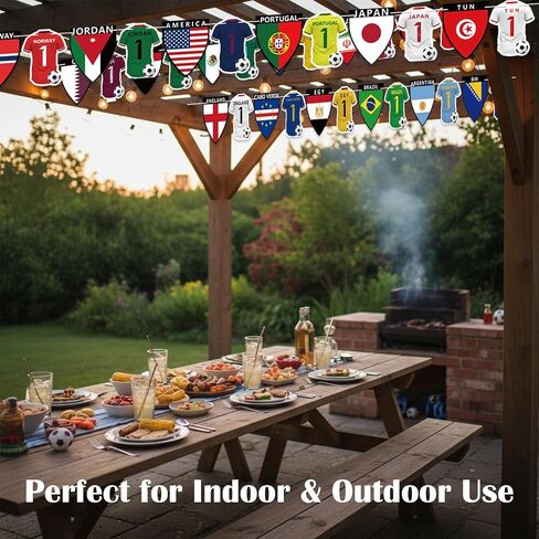 96PCS 2026 World Cup Soccer Party Decorations Banner The 48 Qualifying Nations Jersey National Flag World Cup Themed Merchandise for Sports Themed Parties, Events, and Outdoor Soccer Decorations in Kuwait