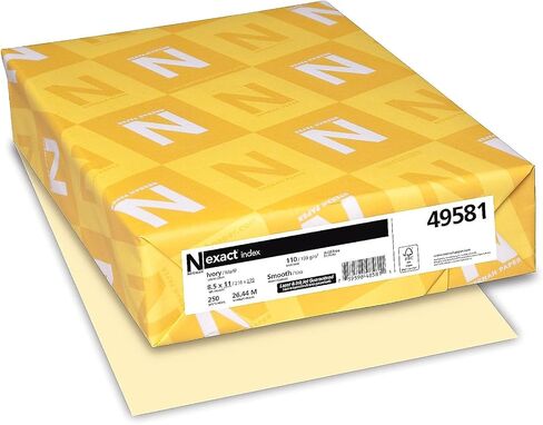 Neenah Paper 49581 مخزون بطاقة فهرس دقيق ، 110 رطل ، 8 1/2 × 11 ، العاج ، 250 ورقة in Kuwait