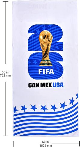 Official FIFA World Cup 2026 Edition - Emblem Towels 30x60 Inch Velvet - Soft, Durable Men & Womens Towel- Machine Washable (Host USA) in Saudi Arabia