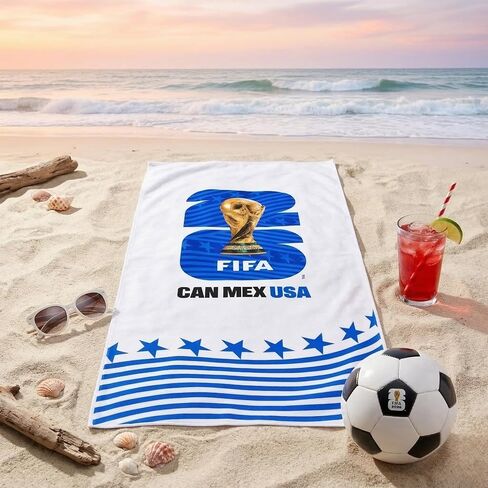 Official FIFA World Cup 2026 Edition - Emblem Towels 30x60 Inch Velvet - Soft, Durable Men & Womens Towel- Machine Washable (Host USA) in Saudi Arabia