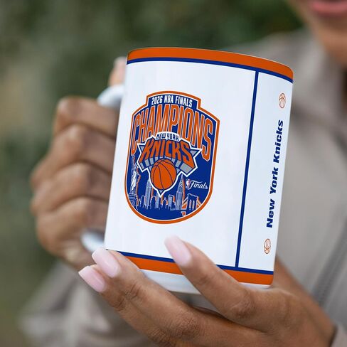 شعار العلامات التجارية NBA New York Knicks NBA Finals Champions 15 أونصة كوب قهوة من السيراميك | تصميم الأبطال التذكارية | سيراميك | 15 أونصة سائلة in Kuwait