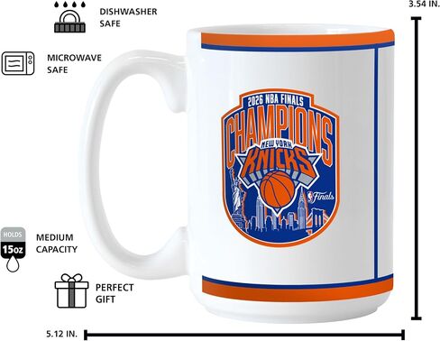 شعار العلامات التجارية NBA New York Knicks NBA Finals Champions 15 أونصة كوب قهوة من السيراميك | تصميم الأبطال التذكارية | سيراميك | 15 أونصة سائلة in Kuwait