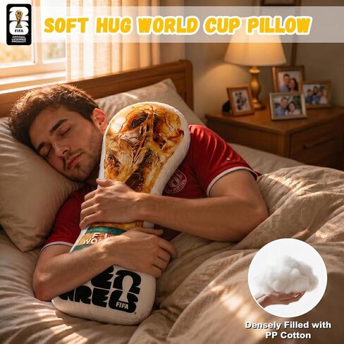 MESUCA 19Inch World Cup Plush Trophy Pillow, Filled PP Cotton, with Trophy Design, FIFA Gift for Men, FIFA World Cup 2026 Merchandise in Saudi Arabia