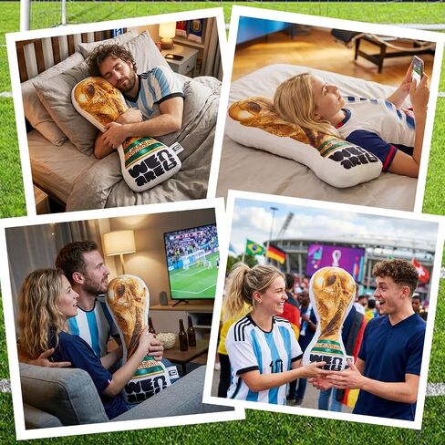 MESUCA 19Inch World Cup Plush Trophy Pillow, Filled PP Cotton, with Trophy Design, FIFA Gift for Men, FIFA World Cup 2026 Merchandise in Saudi Arabia