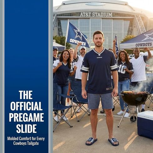 FOCO Dallas Cowboys Slides for Men NFL Molded EVA Foam Sandals | Water Resistant, Officially Licensed in Kuwait