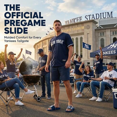 صنادل FOCO New York Yankees للرجال من MLB مصبوبة من إسفنج EVA | مقاوم للماء، مرخص رسميًا in Kuwait