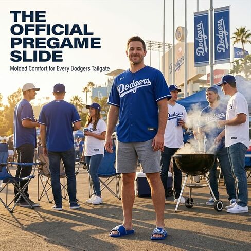 صنادل FOCO Los Angeles Dodgers للرجال من MLB مصبوبة من إسفنج EVA | مقاوم للماء، مرخص رسميًا in Kuwait