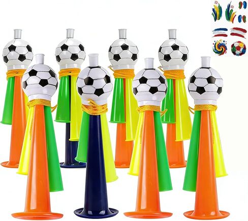 Vuvuzela Soccer Fan Horn with Lanyard - Loud Plastic Stadium Noisemaker for Sports Games, Tailgate Parties & Cheering in Kuwait