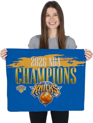منشفة Northwest New York Knicks 2026 NBA Champions Rally، معدات مروحة خفيفة الوزن، ملحق جانبي للملعب جاهز للموجة، 15 × 18 بوصة in Kuwait