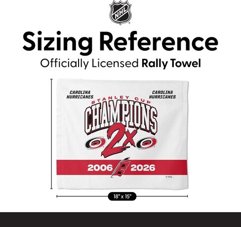 Northwest NHL Carolina Hurricanes 2026 Stanley Cup Champions Multi-Champs Rally Towel, Lightweight Fan Gear, Wave Ready Stadium Sideline Accessory, 15 x 18 Inch in Kuwait