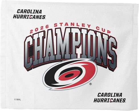 منشفة رالي أبطال كأس ستانلي نورثويست NHL Carolina Hurricanes 2026، معدات مروحة خفيفة الوزن، ملحق جانبي للملعب جاهز للموجة، 15 × 18 بوصة in Kuwait