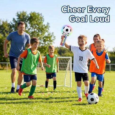 2026 World Soccer Sport Cup Fan Cheer Microphone Toy,Stadium Megaphone with 3 Cheer Sounds, Whistles, Drum & Recording, LED Light Handheld Noisemaker for Sports Games & Parties in Kuwait