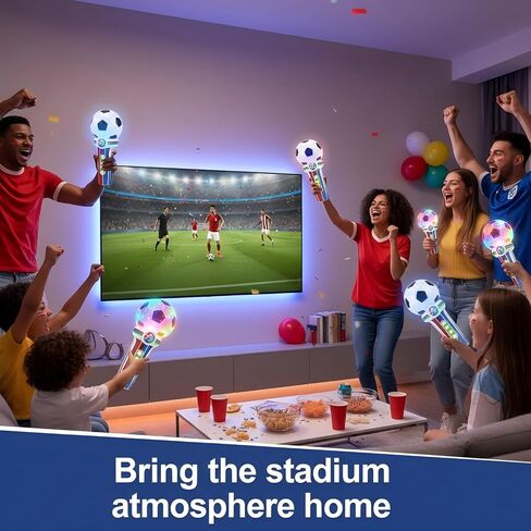 2026 World Soccer Sport Cup Fan Cheer Microphone Toy,Stadium Megaphone with 3 Cheer Sounds, Whistles, Drum & Recording, LED Light Handheld Noisemaker for Sports Games & Parties in Kuwait