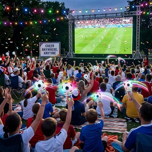 2026 World Soccer Sport Cup Fan Cheer Microphone Toy,Stadium Megaphone with 3 Cheer Sounds, Whistles, Drum & Recording, LED Light Handheld Noisemaker for Sports Games & Parties in Kuwait