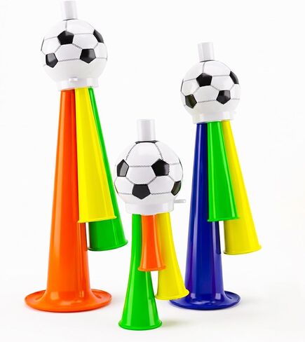 3 Pcs Football Trumpet Set - Loud Vuvuzela Horns for World Cup, Soccer Games & Sports Events, Plastic Cheering Horns in 3 Sizes for Fans, Parties & Celebrations in Kuwait