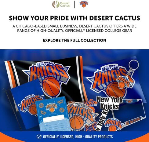Desert Cactus New York Knicks NY Retractable Badge Holder NBA National Basketball ID Badge Reel with Ticket Clip for Lanyard, Work, School & Office Access (Design D) in Kuwait