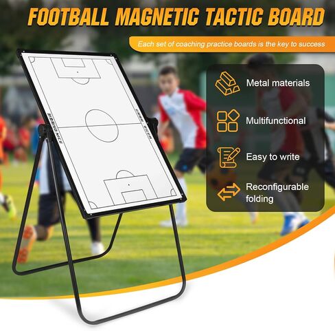 35inx24in Magnetic Soccer Coaches Clipboard Soccer Tactics Clipboard with Magnetic Markers Pen Eraser with Adjustable Stand for Basketball Volleyball Coaches in Kuwait