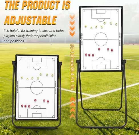 35inx24in Magnetic Soccer Coaches Clipboard Soccer Tactics Clipboard with Magnetic Markers Pen Eraser with Adjustable Stand for Basketball Volleyball Coaches in Kuwait