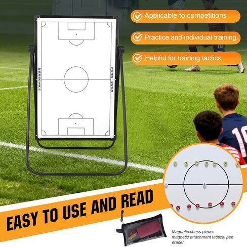 35inx24in Magnetic Soccer Coaches Clipboard Soccer Tactics Clipboard with Magnetic Markers Pen Eraser with Adjustable Stand for Basketball Volleyball Coaches in Kuwait