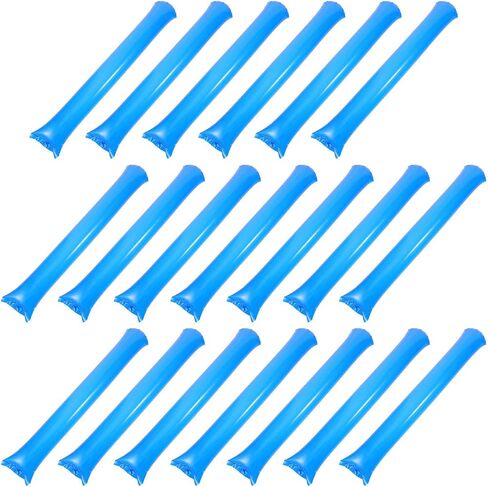 BESPORTBLE 20pcs Inflatable Thunder Sticks with Round Edge, Plastic Cheerleading Hand Clappers (Blue) - Sports Team Support Noise Maker Sticks for Football Basketball Cheering in Saudi Arabia