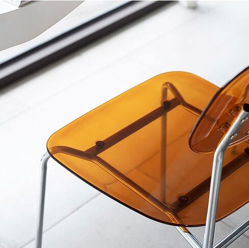 Office Chair Net Celebrity Transparent Chair Home Bedroom Iron Simple Makeup Milk Tea Shop Casual Backrest Crystal Dining Chairs in Saudi Arabia