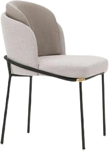 Office Chair Light Luxury Dining Chair Home Backrest Fabric Minimalist Casual Net Red Single Makeup Iron Stool(Dark Gray) in Saudi Arabia