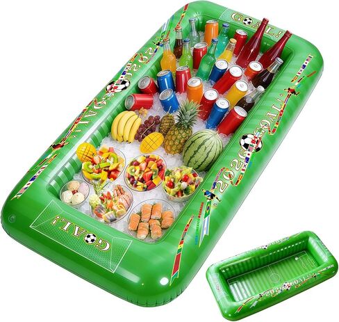 2026 Soccer Party Inflatable Serving Bar | 53" Large Floating Pool Cooler & Buffet Tray for Drinks Food | Outdoor Game Day Decorations, PortableTailgating & Birthday Supplies in Kuwait