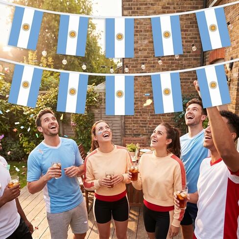 علم الأرجنتين الرايات 2 حزمة 40 رايات صغيرة 42Ft طويلة لكأس العالم كوبا أمريكا اليوم الوطني ديكور الحفلات داخلي في الهواء الطلق in Kuwait