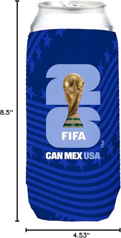 FIFA World Cup Team USA Insulated 25 oz Can Sleeve - Officially Licensed - Keeps Drinks Cold For Hours - Great Gift For Soccer Fans in Saudi Arabia