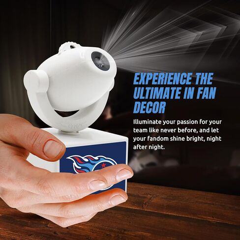 Sporticulture NFL American Football Tennessee Titans - جهاز عرض صغير LED قابل للتعديل مع 6 تصميمات لشعار الفريق - مصباح كشاف محمول وقابل لإعادة الشحن - يعمل بالبطارية - 4.375 بوصة × 3.125 بوصة in Kuwait
