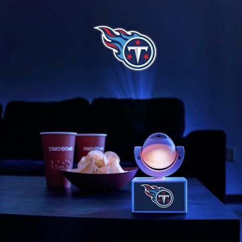 Sporticulture NFL American Football Tennessee Titans - جهاز عرض صغير LED قابل للتعديل مع 6 تصميمات لشعار الفريق - مصباح كشاف محمول وقابل لإعادة الشحن - يعمل بالبطارية - 4.375 بوصة × 3.125 بوصة in Kuwait