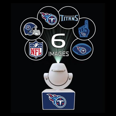Sporticulture NFL American Football Tennessee Titans - جهاز عرض صغير LED قابل للتعديل مع 6 تصميمات لشعار الفريق - مصباح كشاف محمول وقابل لإعادة الشحن - يعمل بالبطارية - 4.375 بوصة × 3.125 بوصة in Kuwait