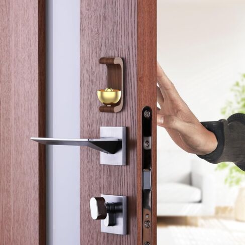Wooden Door Chime with Brass Bells-Handcrafted Magnetic Shopkeeper's Bell for Entries.No-Tools Installation,Clear Timeless Alert Sound.Suitable for Home,Office,Shop,and Courtyard in Kuwait