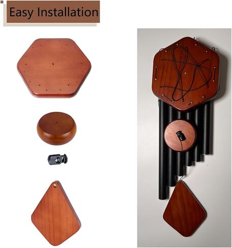 Wind Chime Parts Replacement, 21 PCS Wind Chime Repair Kit Including Hexagon Top, Clapper, Wind Catcher, 16.4FT Nylon Cord, Brass Pin, Wind Chime Supplies for DIY Wind Chimes Making and Restring in Kuwait