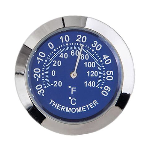 Temperature Measuring Instrument Auto Car Vehicle Thermometer/Hygrometer Clock Mini Small Classic Dashboard Thermometer Car Cool Decoration Metal Alloy (Blue) in Kuwait