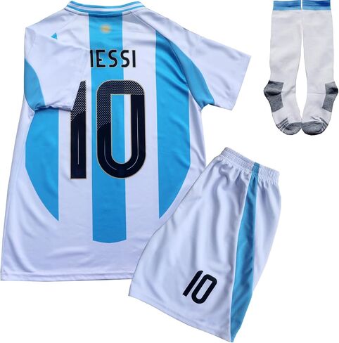 Vintage Leo Home #10 Retro Football Soccer Kids Jersey Shorts Socks Set Youth Sizes. in Kuwait