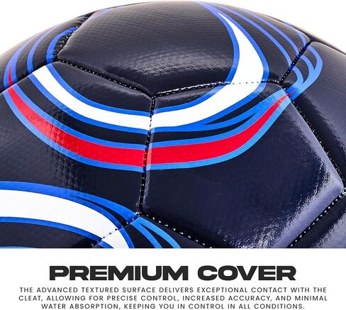 كرة القدم الرسمية للاتحاد الأمريكي لكرة القدم (USSF) من Franklin Sports + مضخة - كرة تنظيم مقاس 5 للشباب + اللاعبين البالغين - غطاء ممتاز + هيكل - مثالية للمباريات + التدريب - أزرق داكن in Kuwait