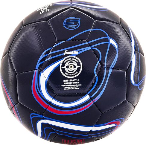 كرة القدم الرسمية للاتحاد الأمريكي لكرة القدم (USSF) من Franklin Sports + مضخة - كرة تنظيم مقاس 5 للشباب + اللاعبين البالغين - غطاء ممتاز + هيكل - مثالية للمباريات + التدريب - أزرق داكن in Kuwait