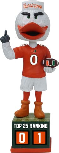 Sebastian The Ibis Miami Hurricanes Football Top 25 Ranking Tracker Bobblehead in Kuwait