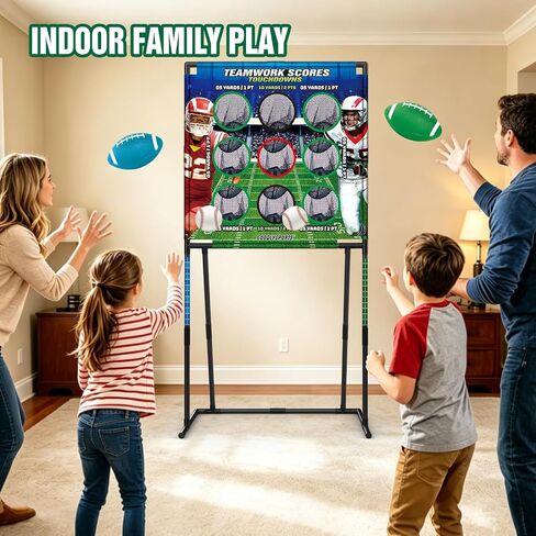 2 in 1 Kids Football & Baseball Toss Game, 9 Hole Target Net with Throwing Practice, Backyard Games, Carnival Family Lawn Fun, Outdoor Toys for Kids 8-12, Beach Yard Party Birthday Sports Gift in Kuwait