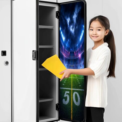 2 Pcs Locker Magnetic Wallpaper 3D Render American Football Stadium Open air Blurred Tribune 12" x 36" Wall Magnetic Sticker Removable Locker Accessories Decor Easy Assembly for Classroom School in Kuwait