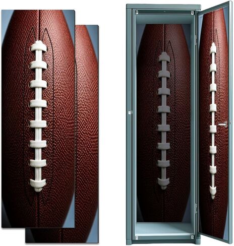2 Pcs Locker Magnetic Wallpaper Rugby Football Patterned Die Cut Trim Border Chalkboard Decoration 12" x 36" Wall Magnetic Sticker Removable Locker Accessories Decor Easy Assembly for Classroom School in Kuwait