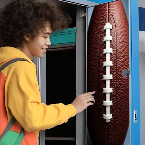 2 Pcs Locker Magnetic Wallpaper Rugby Football Patterned Die Cut Trim Border Chalkboard Decoration 12" x 36" Wall Magnetic Sticker Removable Locker Accessories Decor Easy Assembly for Classroom School in Kuwait