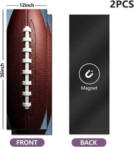 2 Pcs Locker Magnetic Wallpaper Rugby Football Patterned Die Cut Trim Border Chalkboard Decoration 12" x 36" Wall Magnetic Sticker Removable Locker Accessories Decor Easy Assembly for Classroom School in Kuwait