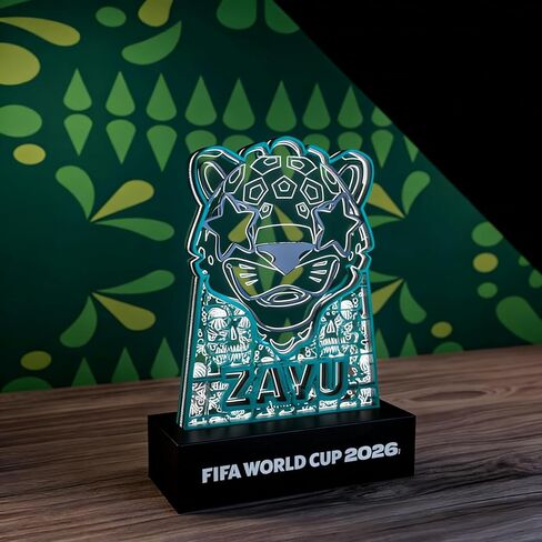 2026 Official FIFA World Cup Wooden Art Night Light, FIFA Licensed Wooden Acrylic LED Decorative Light, USA-Canada-Mexico Soccer Fan Merchandise, Collections for Fan Cave in Saudi Arabia