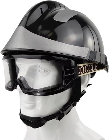 ABS Fire Rescue Helmet, AmpsafeX 160°C Flame Resistant Safety Helmet with Anti-Fog Goggles & Flashlight Mount in Kuwait
