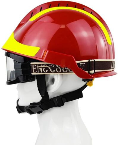 ABS Fire Rescue Helmet, AmpsafeX 160°C Flame Resistant Safety Helmet with Anti-Fog Goggles & Flashlight Mount in Kuwait