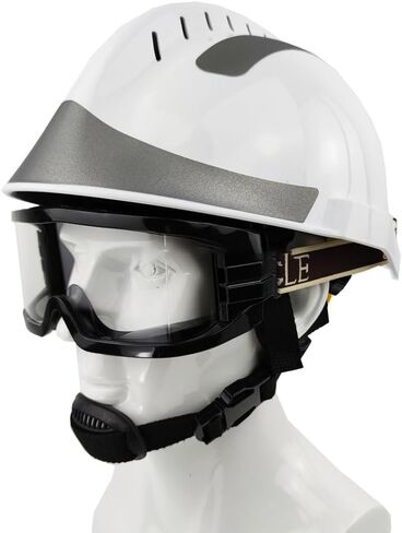 ABS Fire Rescue Helmet, AmpsafeX 160°C Flame Resistant Safety Helmet with Anti-Fog Goggles & Flashlight Mount in Kuwait