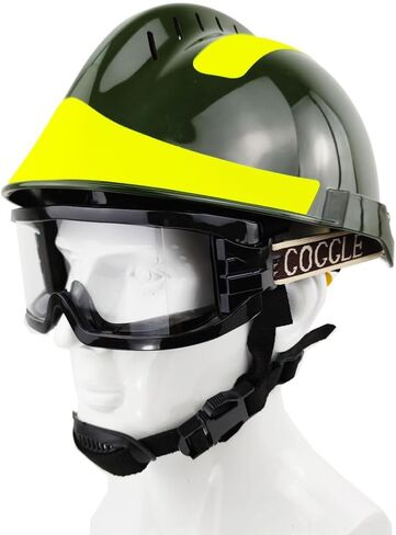ABS Fire Rescue Helmet, AmpsafeX 160°C Flame Resistant Safety Helmet with Anti-Fog Goggles & Flashlight Mount in Kuwait