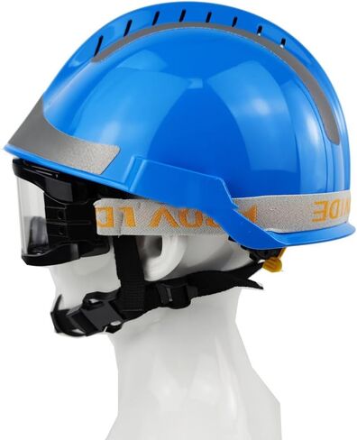 ABS Fire Rescue Helmet, AmpsafeX 160°C Flame Resistant Safety Helmet with Anti-Fog Goggles & Flashlight Mount in Kuwait
